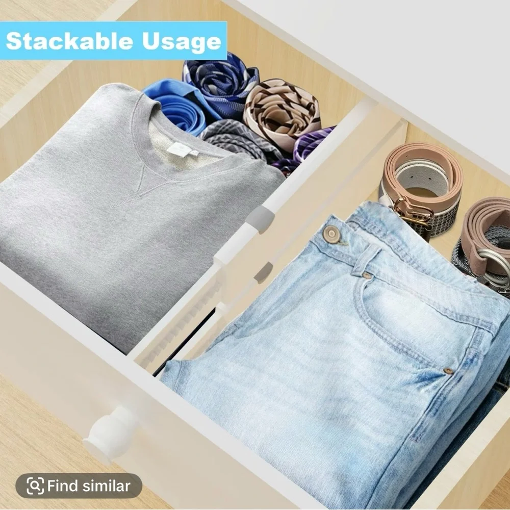 Adjustable Drawer Dividers in White and Gray